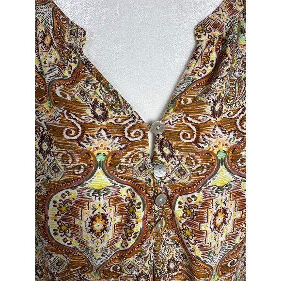 Anthropologie Fig And Flower Top Womens Large Multicolor Boho Floral Shirt - Picture 5 of 8